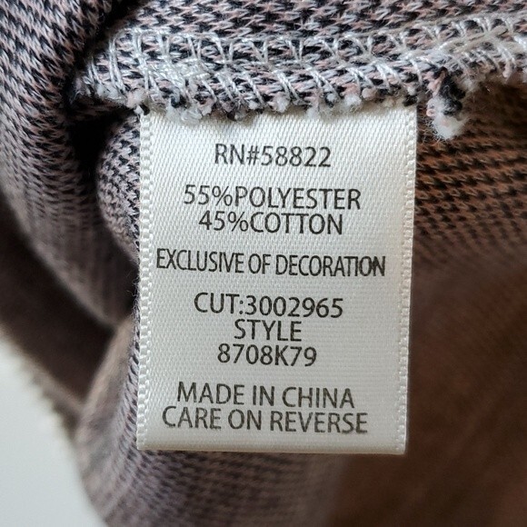 MAX STUDIO KNIT TEXTURED BLACK WHITE KEYHOLE TOP SIZE LARGE - Picture 7 of 7